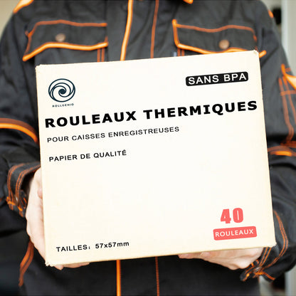 40 Bobines de Papier Thermique 57 x 57 x 12 mm